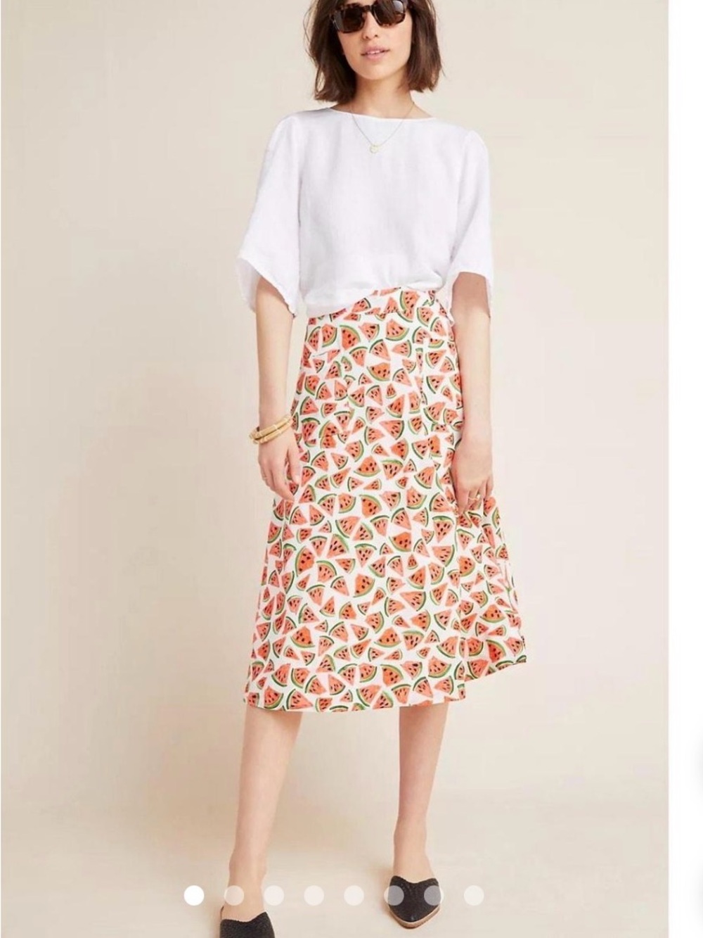 Anthro Watermelon Print Circle Skirt - 2P